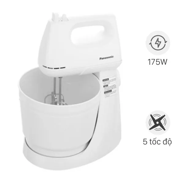 Cận cảnh bộ phụ kiện que đánh và bát trộn của máy Panasonic MK-GB3WRA đạt chuẩn bền bỉ 2026