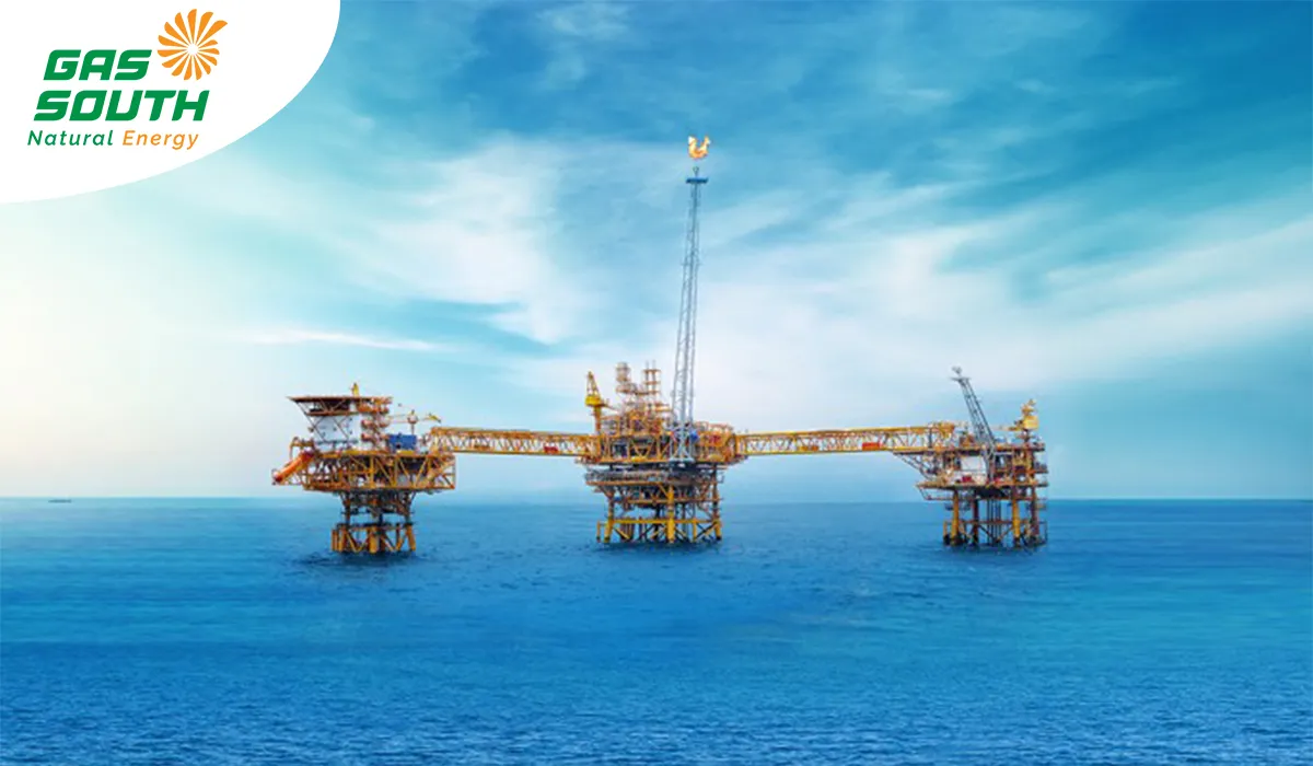 Giếng khoan dầu được xây dựng trên biển.