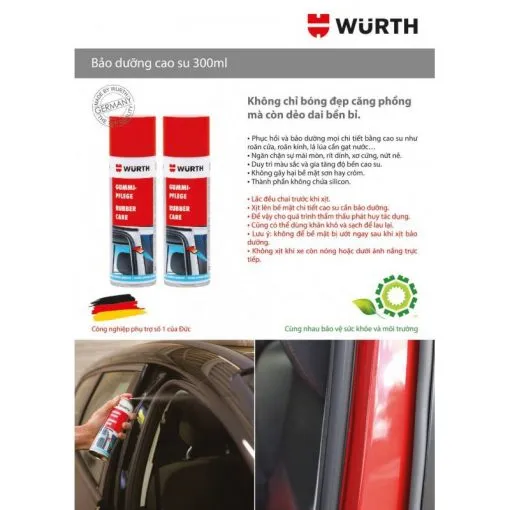 bảo dưỡng cao su gioăng cửa ô tô