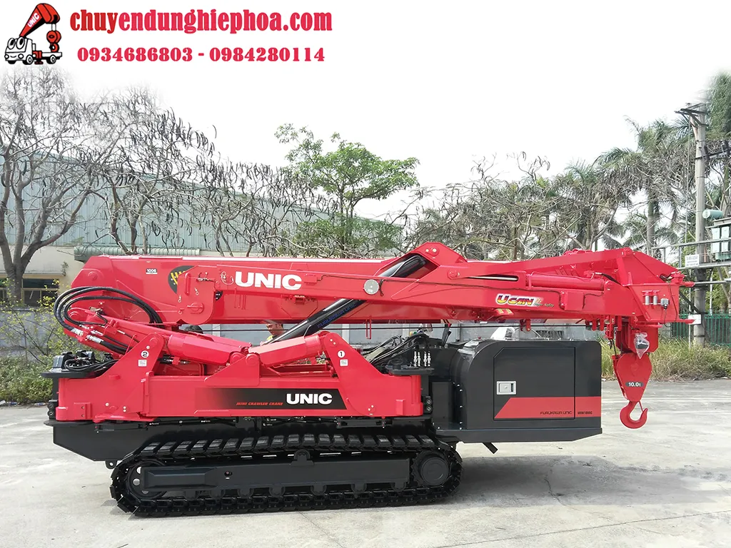 Chi tiết vận hành thực tế cần trục bánh xích chân nhện 10.14 tấn.