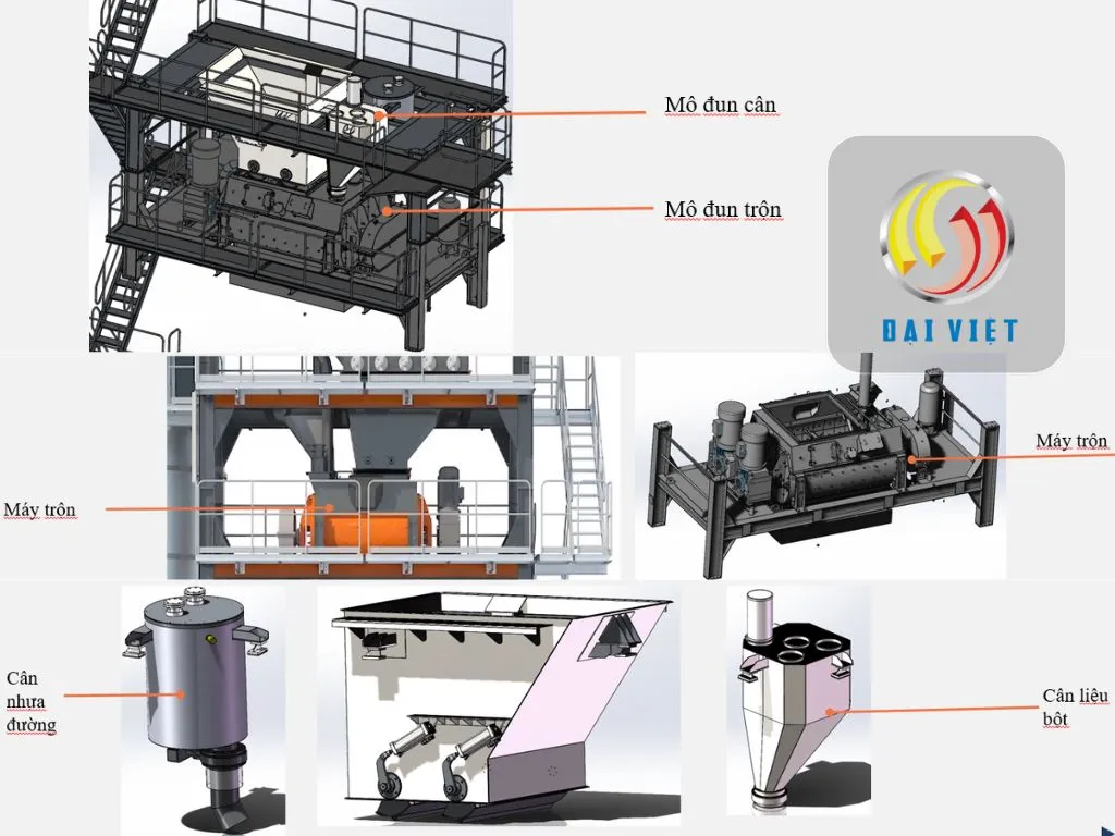 Hình ảnh cấu tạo cân trộn của trạm trộn bê tông nhựa nóng