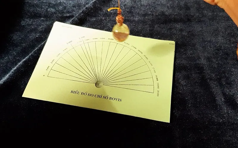 Đo chỉ số Bovis bằng con lắc thạch anh - Phương pháp cảm xạ học truyền thống kết hợp kỹ thuật