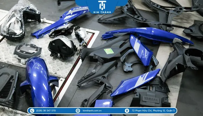 Dàn áo xe Exciter 150 với chất liệu nhựa nguyên sinh bền bỉ theo thời gian