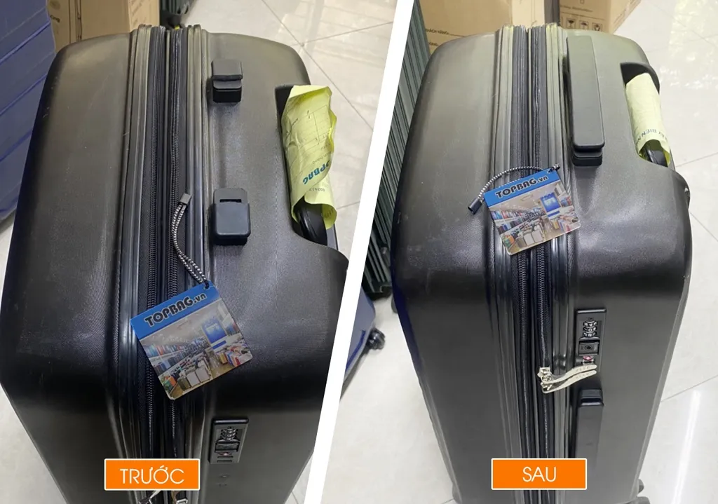 Cận cảnh quy trình thay quai xách cho dòng vali Elle thời trang