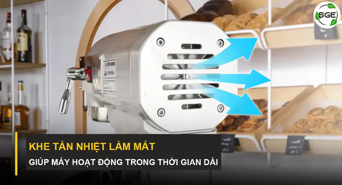 Hệ thống khe tản nhiệt bố trí khoa học trên thân máy