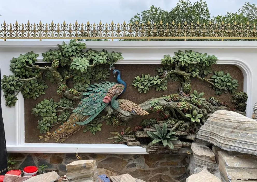 Mẫu tranh xi măng đắp nổi phong cảnh thiên nhiên