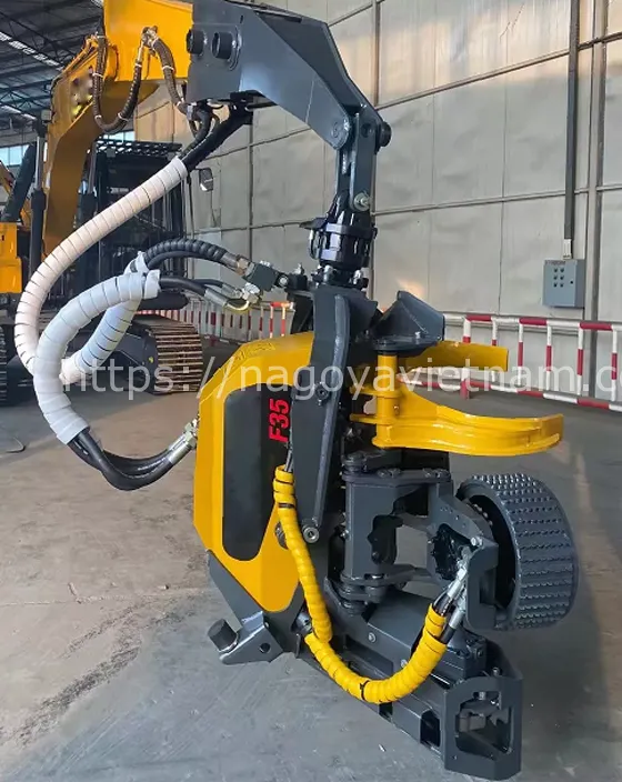 Quy trình bóc vỏ và cắt đoạn tự động bằng máy khai thác gỗ hiện đại