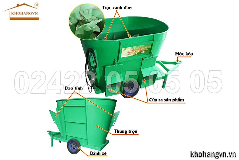 Sơ đồ cấu tạo máy trộn 3A11kW