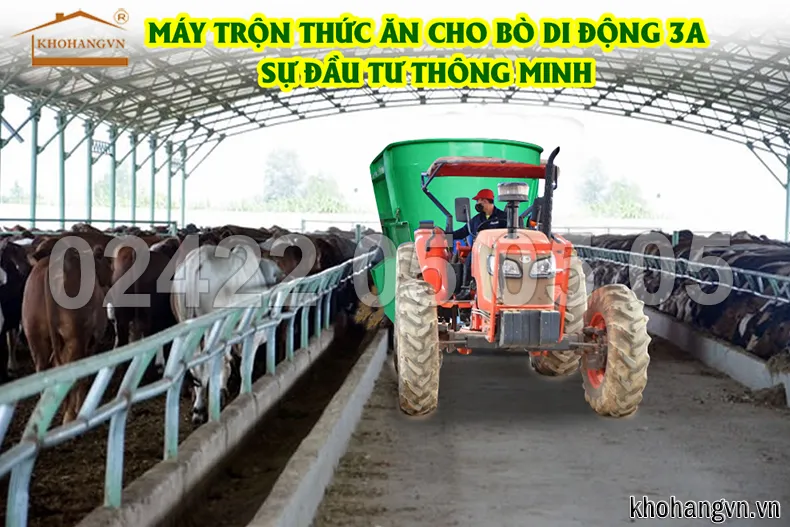 Máy trộn rải thức ăn di động
