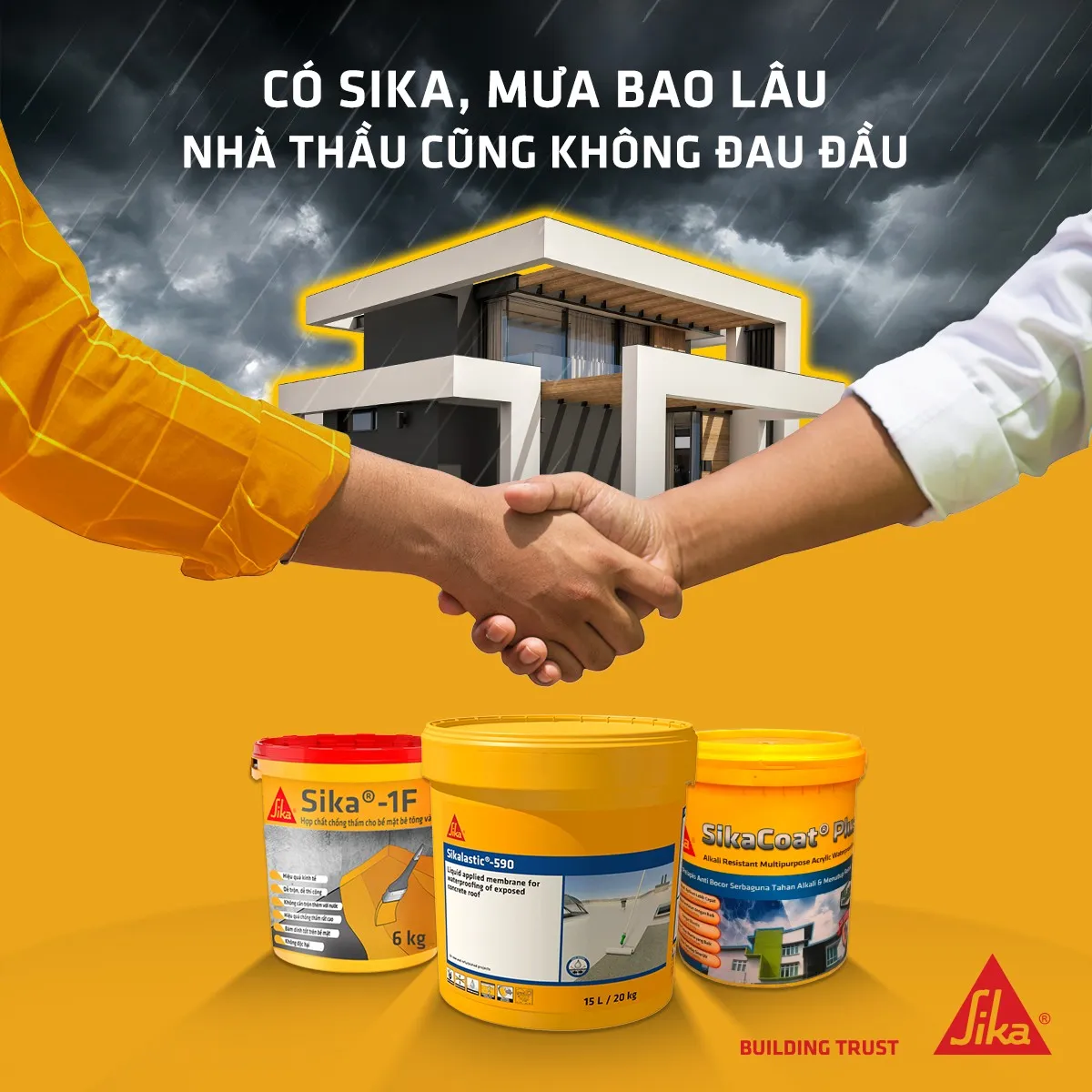 Sika 1F chống thấm pha xi măng chính hãng