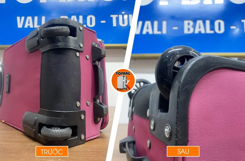 Phục hồi hệ thống bánh xe cường lực cho vali vải dù cao cấp