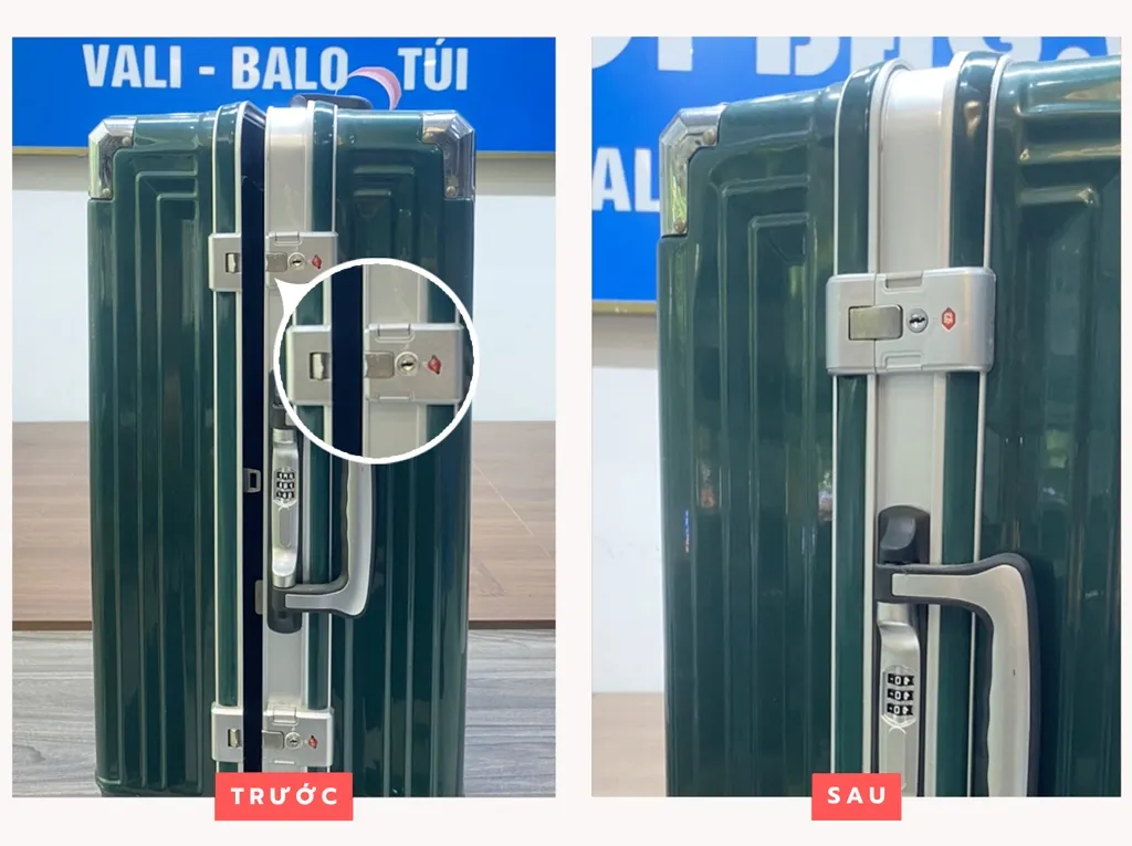 Thay mới hệ thống khóa số chính hãng cho vali khung nhôm bảo mật cao
