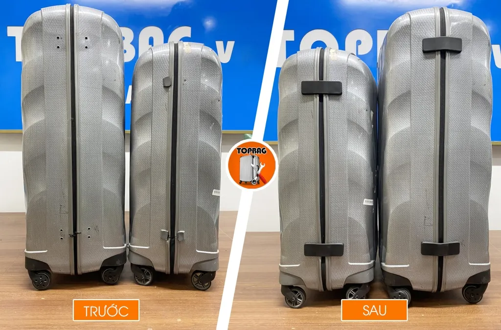 Phục hồi hệ thống bản lề cho bộ đôi vali Samsonite cao cấp