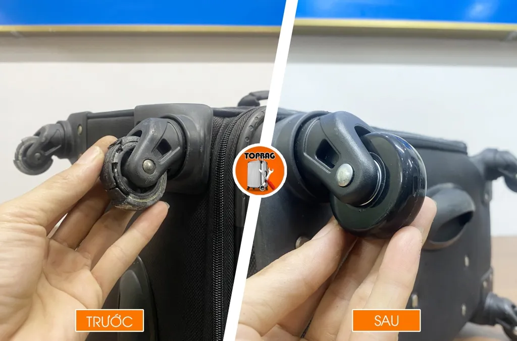 Nâng cấp bánh xe đơn loại có vòng bi thép cho dòng vali vải thương hiệu Mỹ