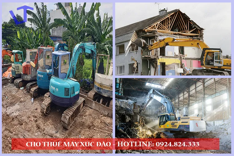 Cho thuê máy xúc đào với đa dạng các dòng xe