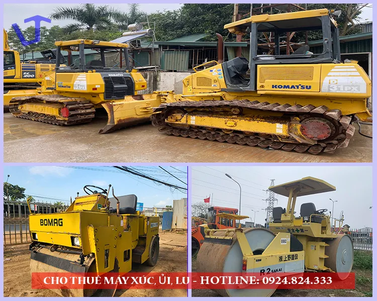 Cho thuê máy xúc,ủi, lu giá tốt