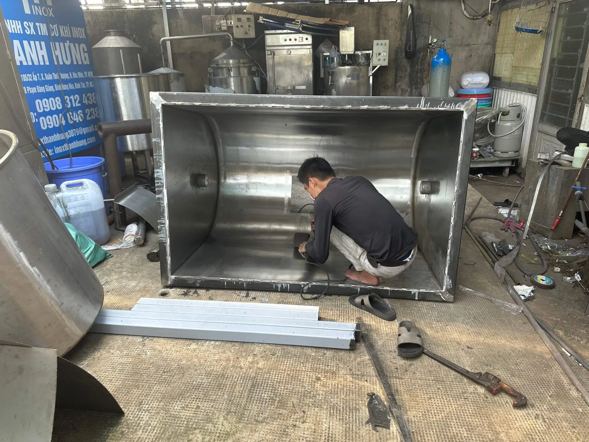 Thùng trộn chữ U của máy trộn bột khô công nghiệp