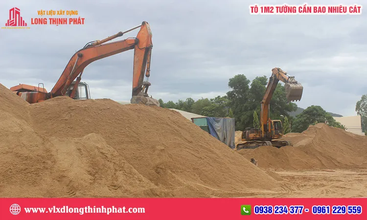 Đội xe vận chuyển cát xây dựng chuyên nghiệp cung cấp vật tư cho trạm trộn.