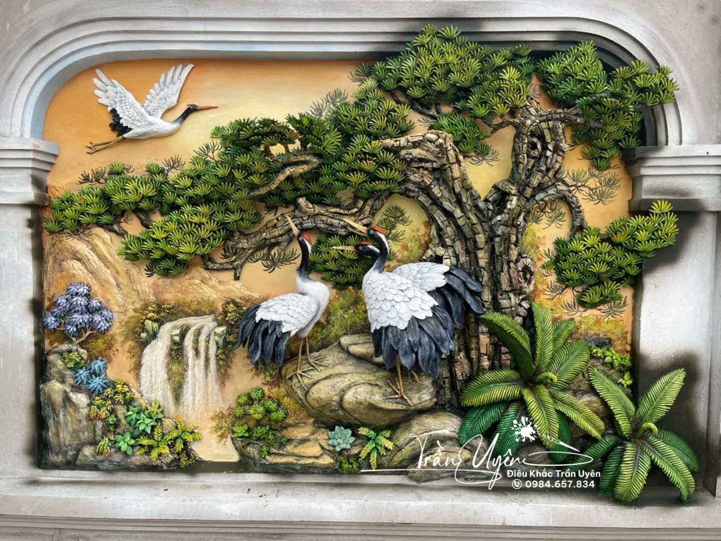 Mẫu tranh phù điêu đắp nổi xi măng số 3