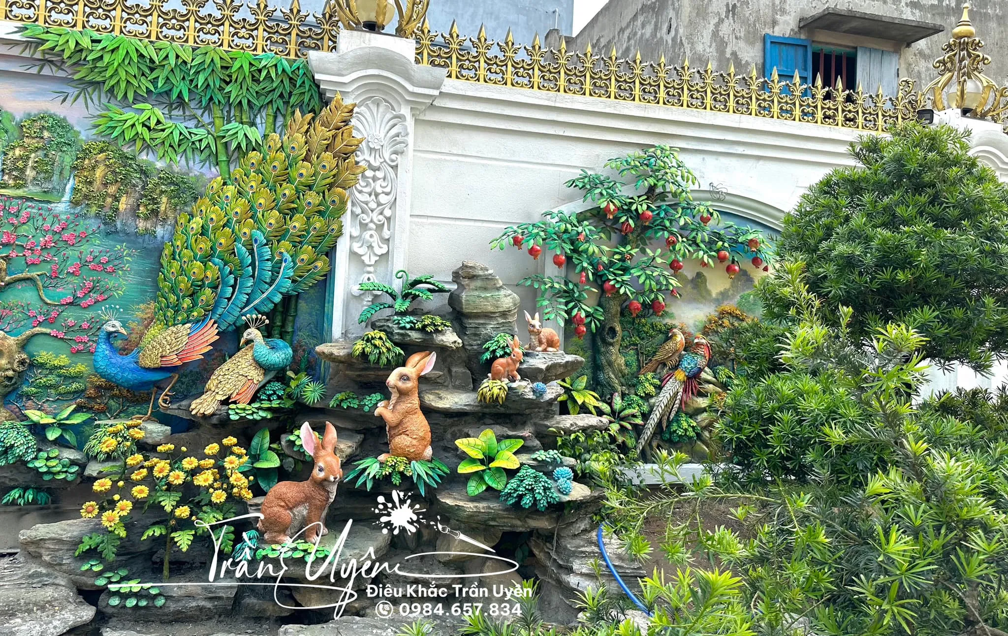 Mẫu tranh đắp nổi xi măng nghệ thuật bậc nhất 2026