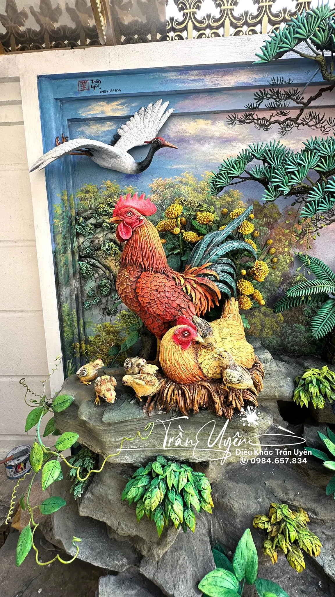 Chi tiết phù điêu đắp tượng nghệ thuật tinh tế