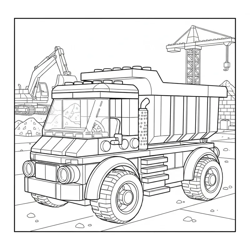 Tranh tập tô xe ben khuyến khích bé sáng tạo