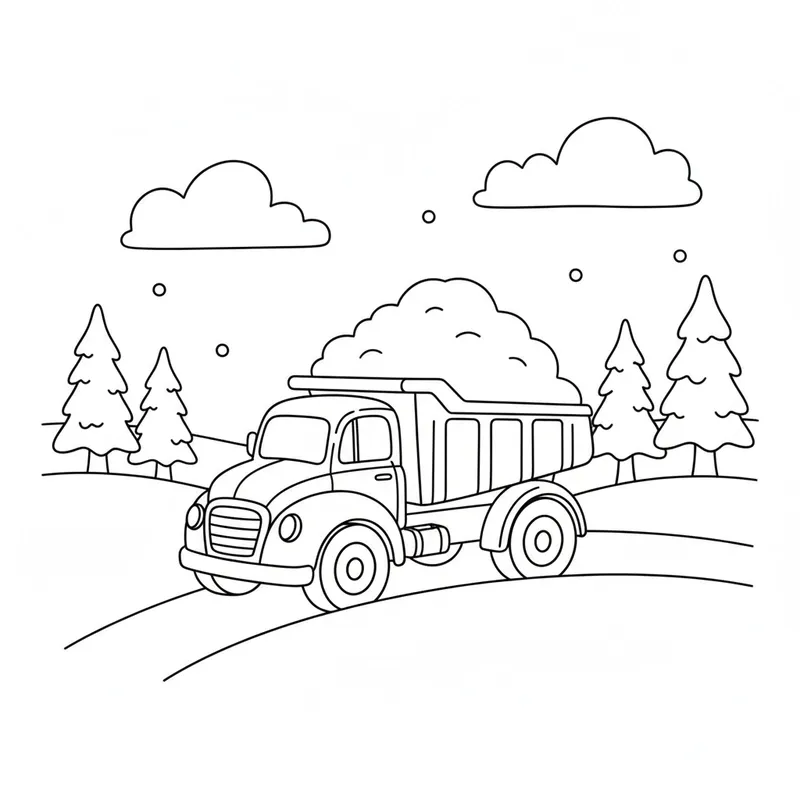 Tranh xe ben tô màu giúp bé phát triển sáng tạo