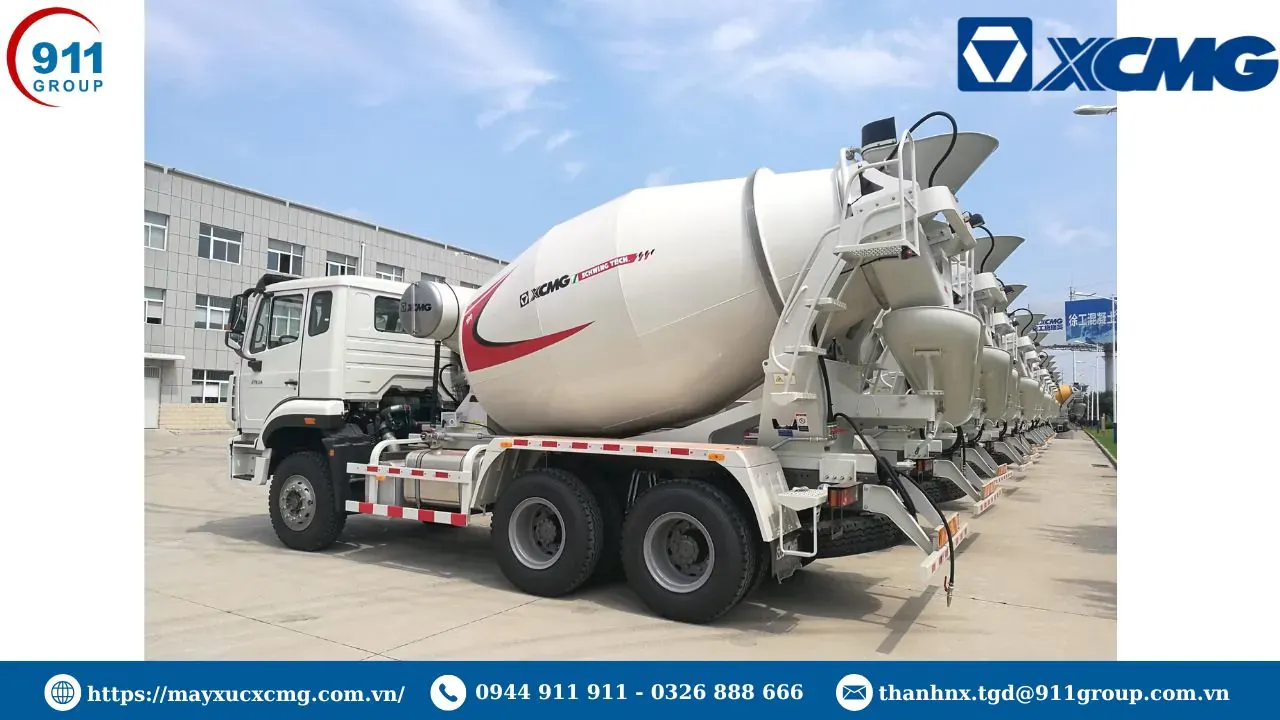 Hệ thống cánh trộn xoắn kép giúp tối ưu hóa dòng chảy bê tông và tốc độ xả xỉ