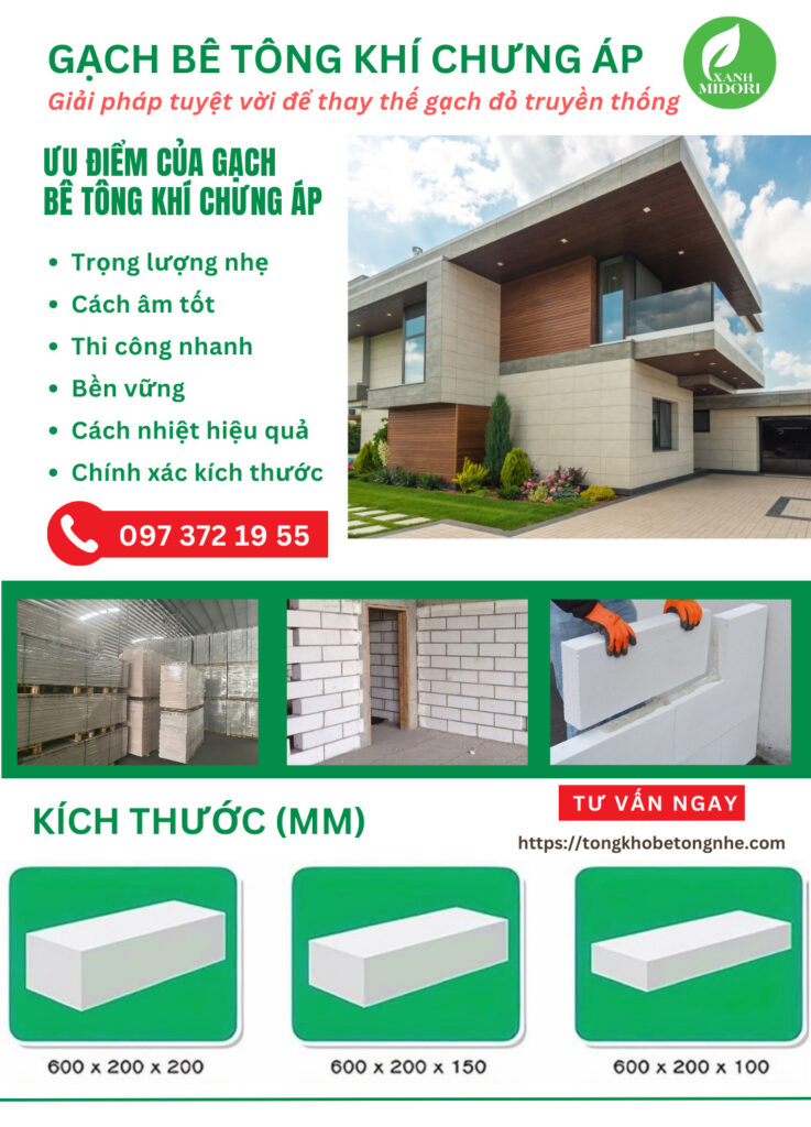 Gạch Bê Tông Khí Chưng Áp AAC: Giải Pháp Xây Dựng Hiện Đại