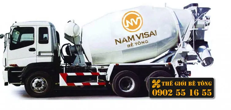 Xe bồn bê tông Namvisai đang hoạt động