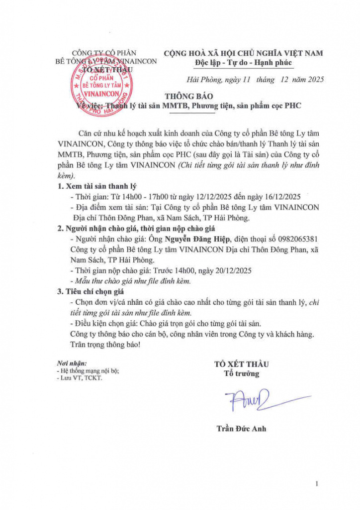 Công Ty Cổ Phần Bê Tông Ly Tâm Vinaincon: Thông Tin Chi Tiết và Ngành Nghề Kinh Doanh