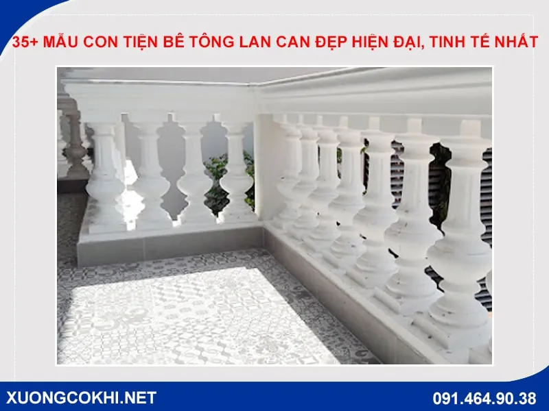 Mẫu con tiện bê tông lan can mang phong cách cổ điển