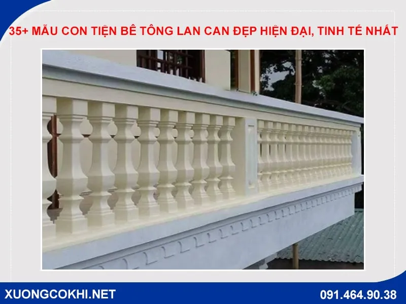 Mẫu con tiện bê tông lan can với các chi tiết hoa văn