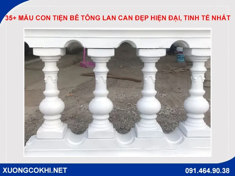 Mẫu con tiện bê tông lan can kiểu dáng bầu dục