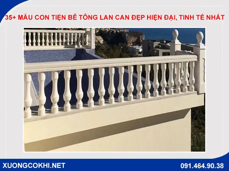 Mẫu con tiện bê tông lan can thiết kế đơn giản, tinh tế