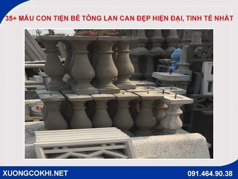 Mẫu con tiện bê tông lan can cho cầu thang