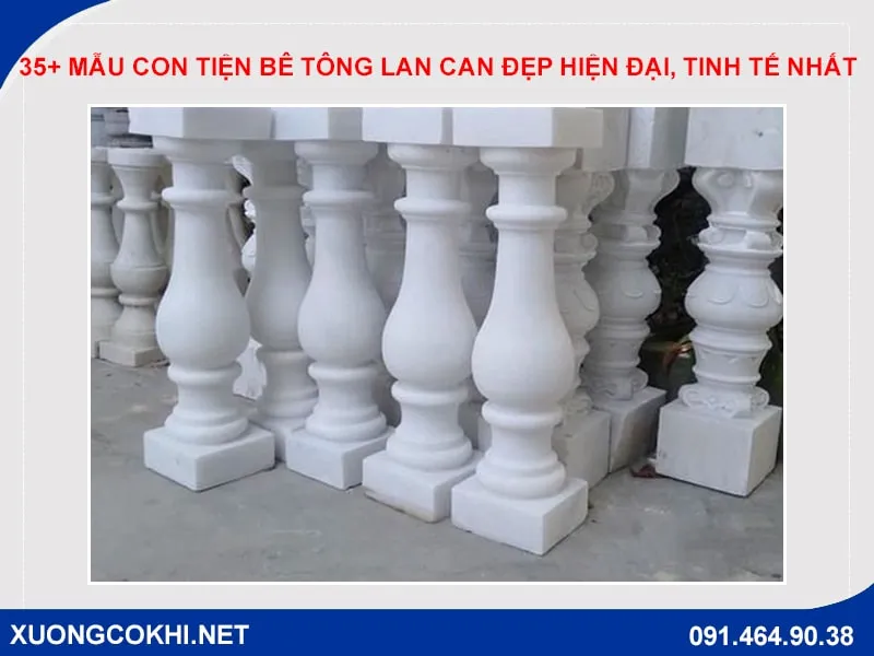 Mẫu con tiện bê tông lan can cho sân thượng