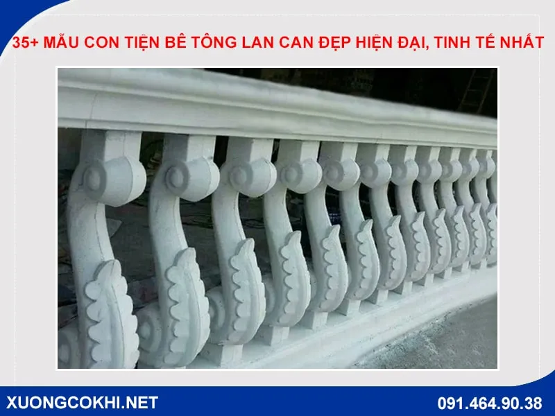 Mẫu con tiện bê tông lan can cho không gian hiện đại