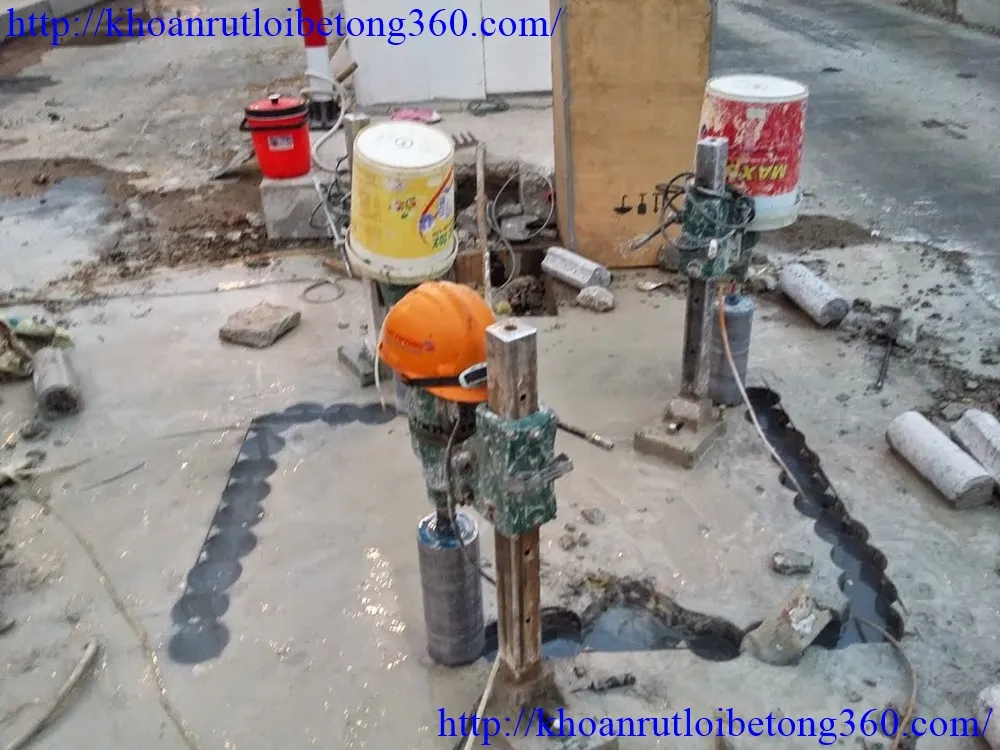 Lỗ khoan rút lõi bê tông sạch sẽ và chính xác