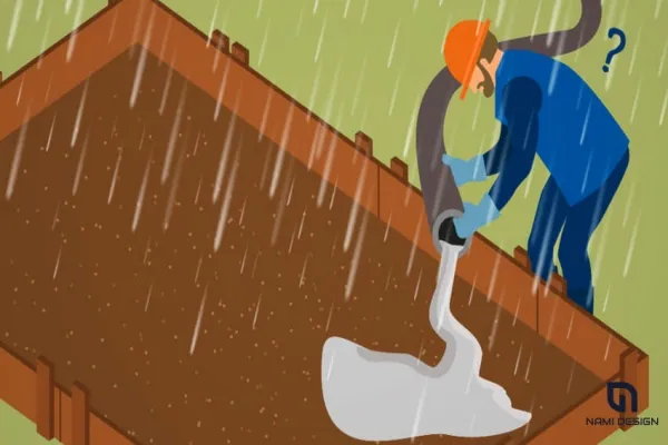 Trời mưa có nên đổ bê tông