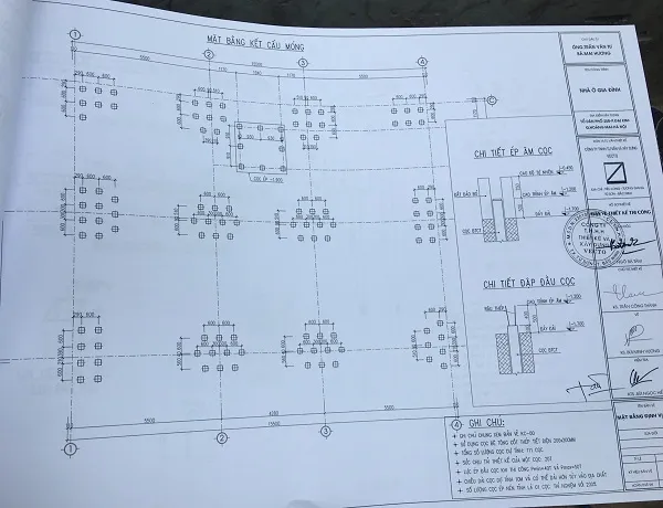 Bản thiết kế định vị tim cọc - Minh Họa