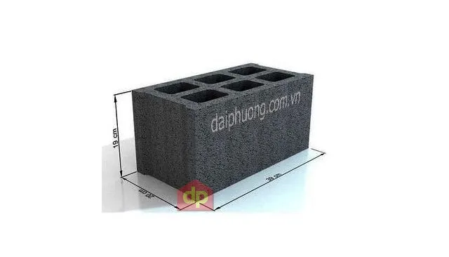 Minh họa các loại gạch block bê tông rỗng với cấu trúc 2, 3, 4 vách