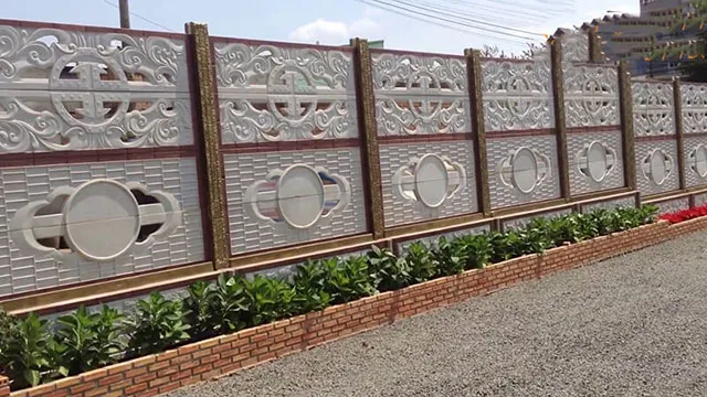 Mẫu tường rào trang trí hoa văn