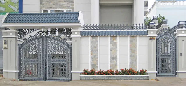 Mẫu tường rào ốp đá