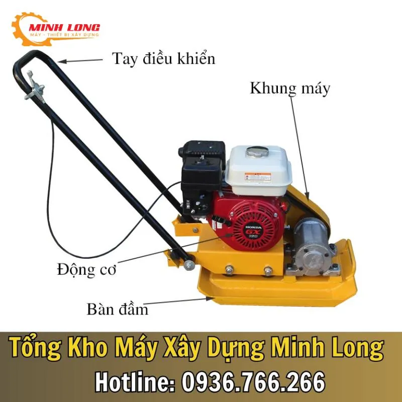 Cấu tạo chi tiết của máy đầm bàn bê tông