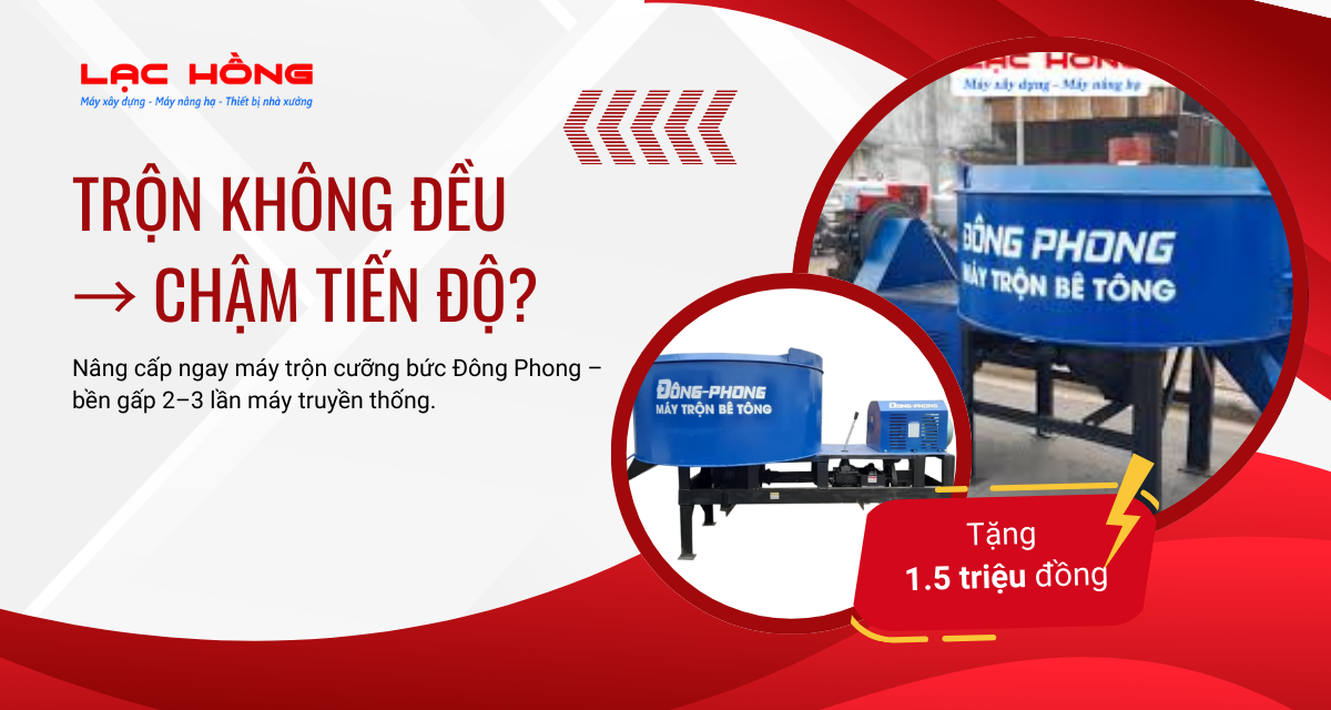 Giá Máy Trộn Bê Tông 1 Bao 380L: Chi Tiết Cấu Hình, Báo Giá & Lợi Ích Vượt Trội
