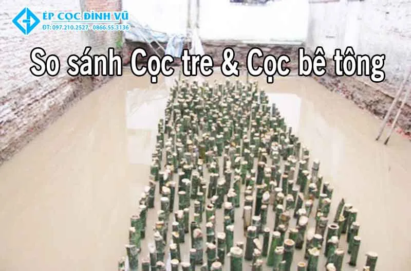 Móng cọc tre thi công tại công trình nhà dân