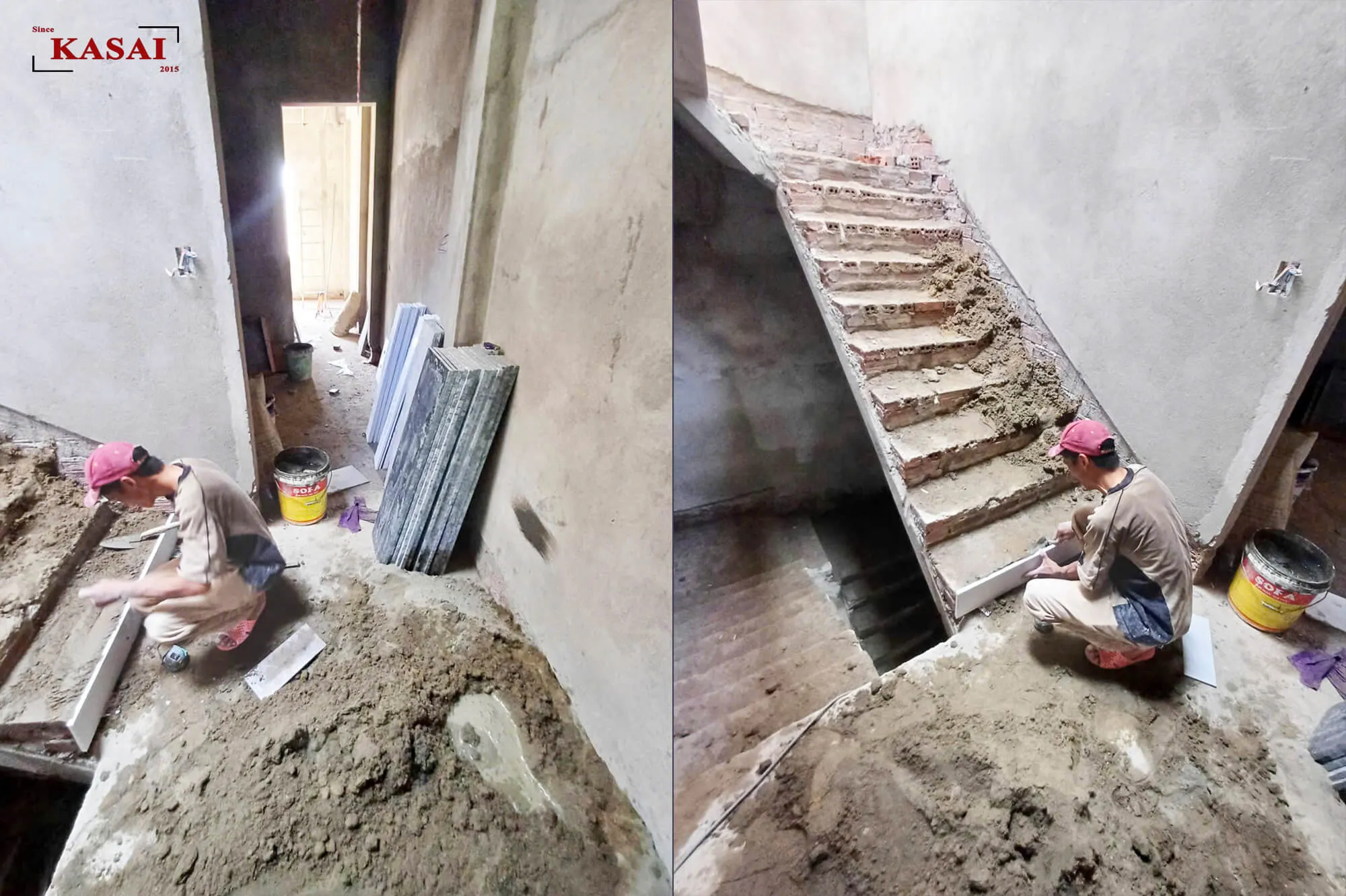 Ốp đá cầu thang