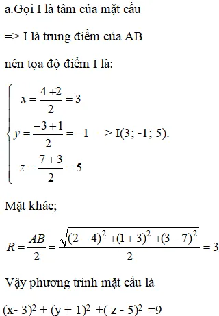 Giải bài toán hình học với sơ đồ minh họa tọa độ điểm A, B và tâm I