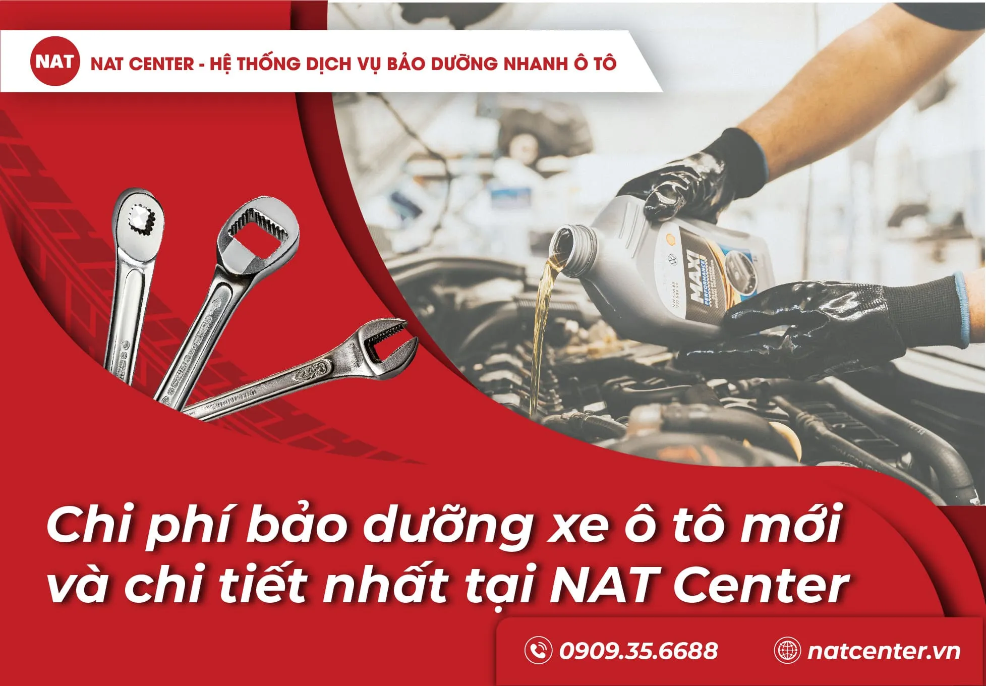 Chi phí bảo dưỡng xe ô tô tại hệ thống NAT Center năm 2026